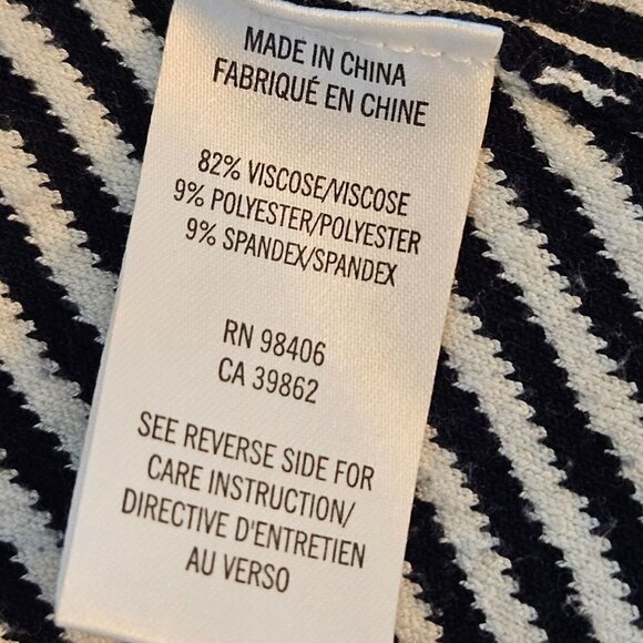 Theory Medium Stripe Blue White Stripe Jacket Asleen Geometric Knit Zip Blazer - Picture 8 of 11